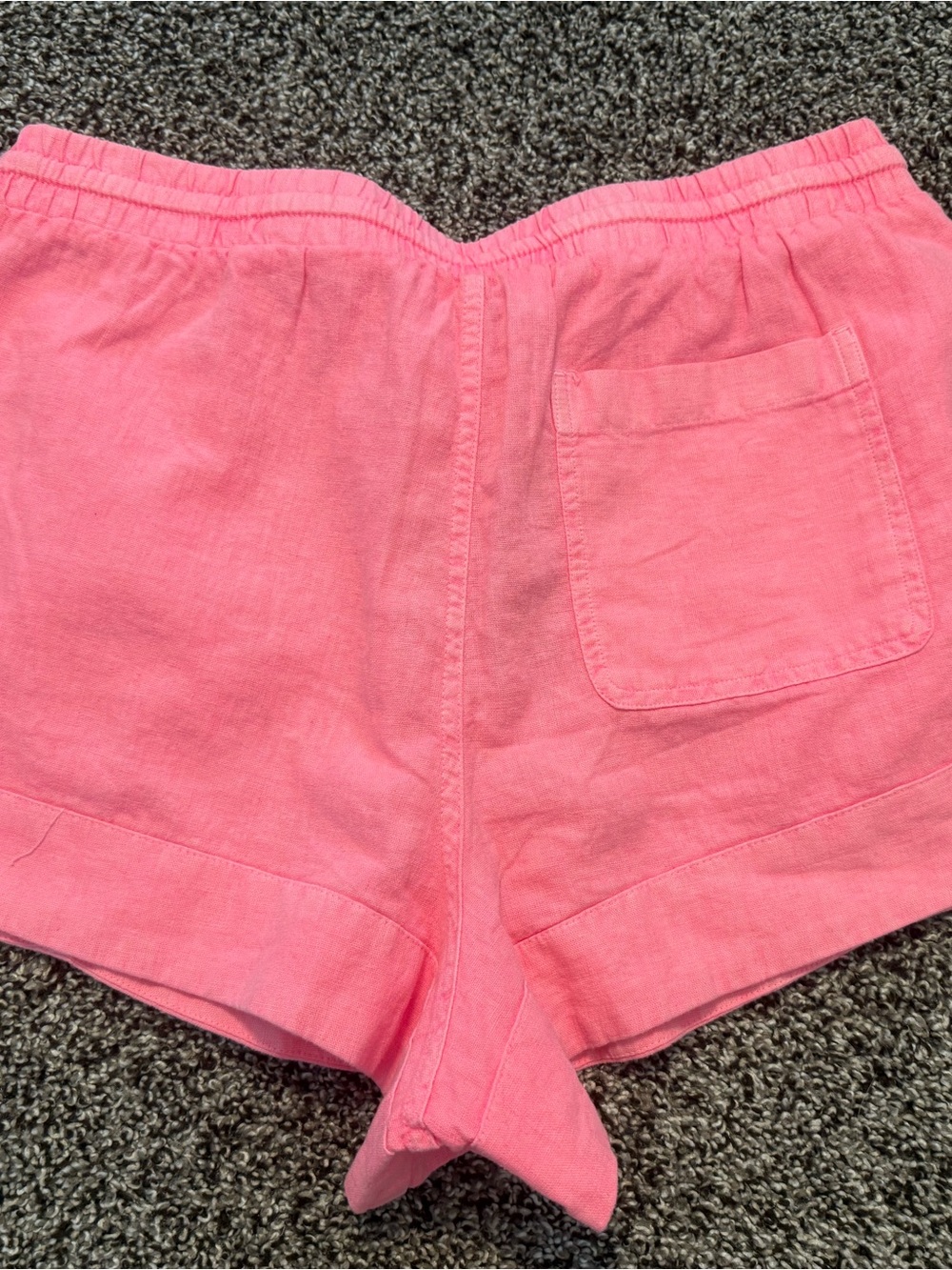Women's Hot Pink Drawstring Linen-Blend Shorts NWT - Picture 4 of 6
